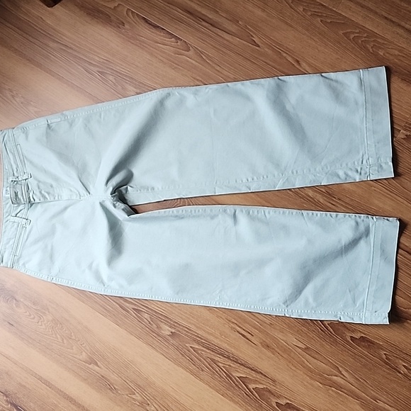 GAP High Stride Wide-Leg Ankle Khakis in Frothy Aqua Blue - Picture 6 of 14